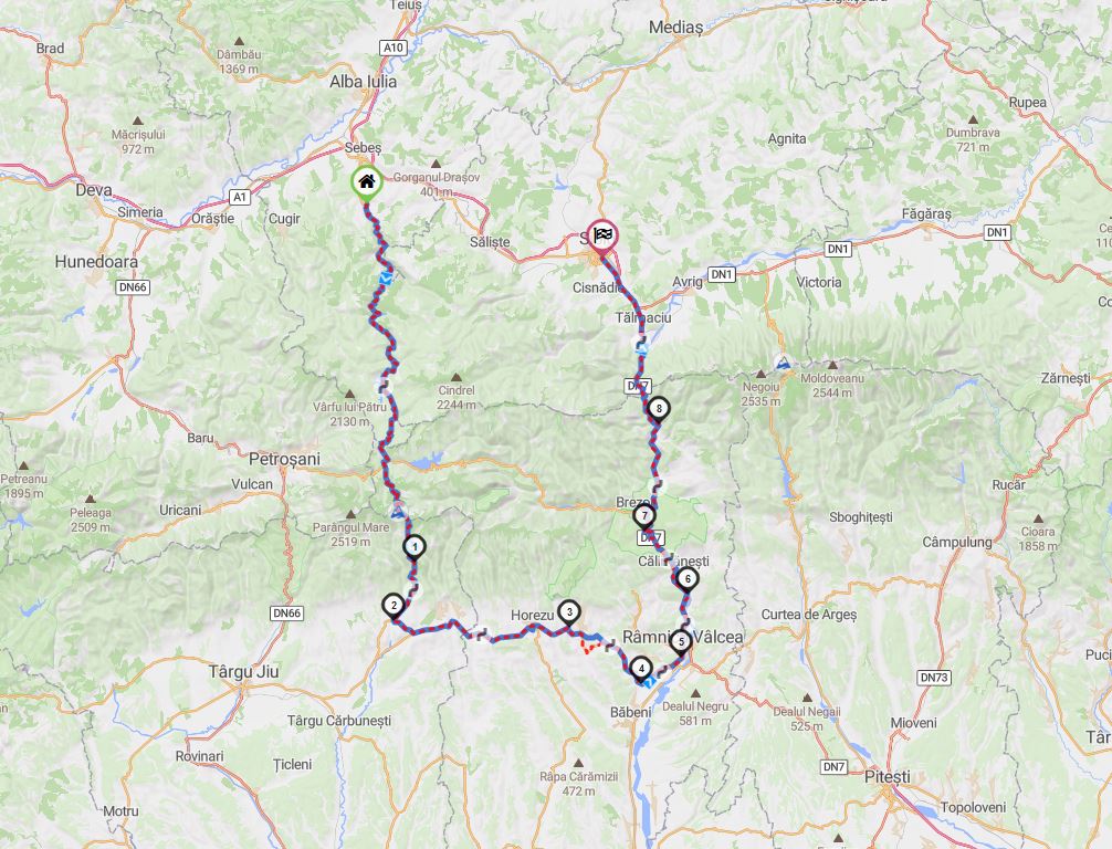 Motorradroute Transalpina Karte