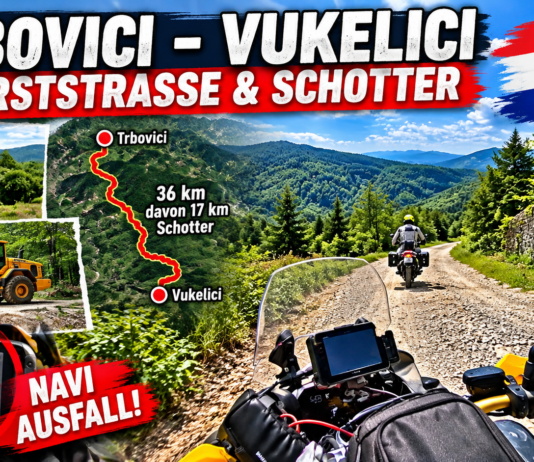 Motorradtour Kroatien: Trbovici – Vukelici – 36 km Forststraßen und Schotter